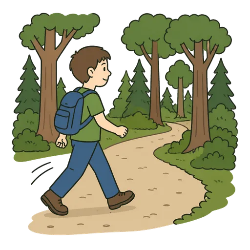 AAC-Piktogramm: durch den Wald gehen