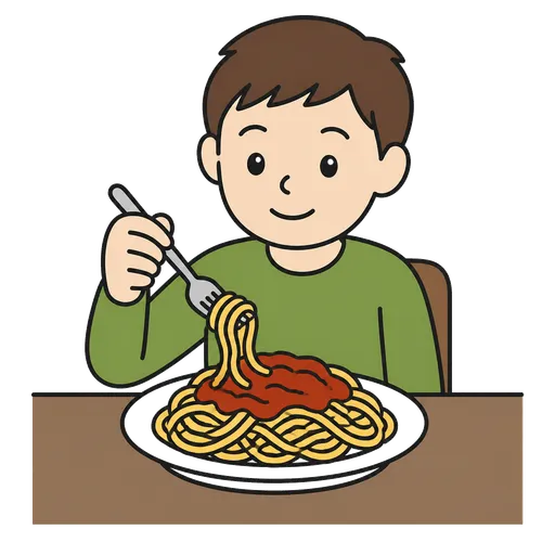Piktogram AAC: spaghetti