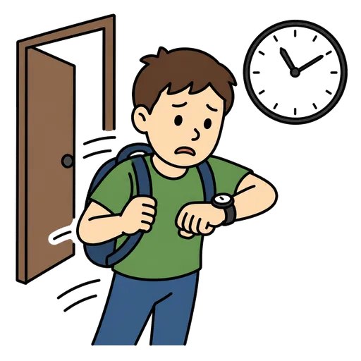 Piktogram AAC: spóźnimy się