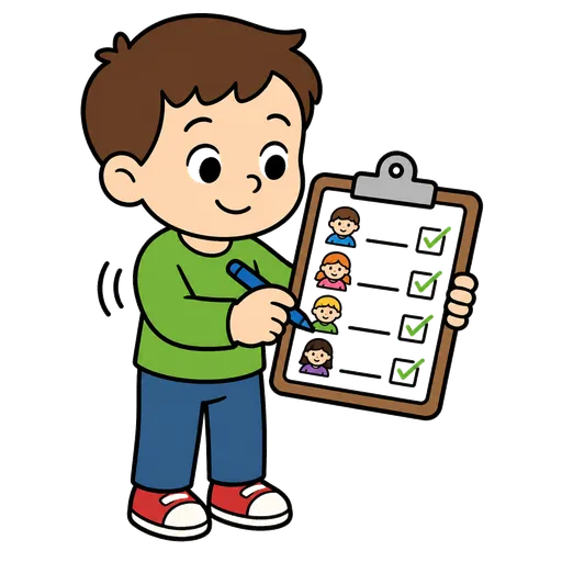 AAC pictogram: checking attendance