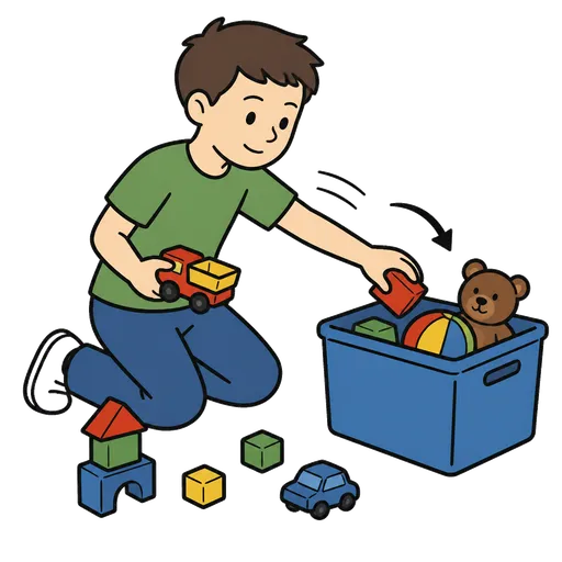 AAC-Piktogramm: Spielzeug aufräumen