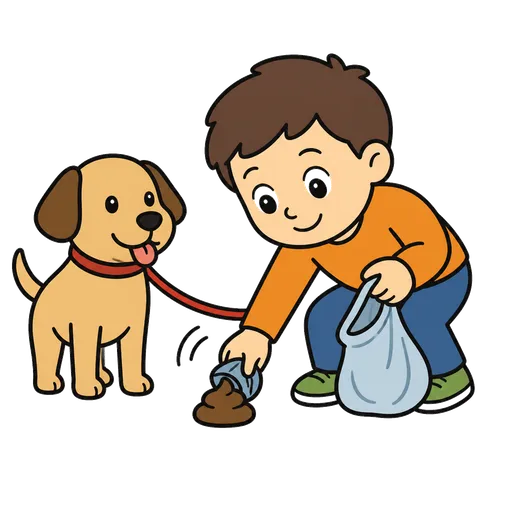 Pittogramma CAA: Pulire il cane dopo (con un sacchetto per i bisogni)