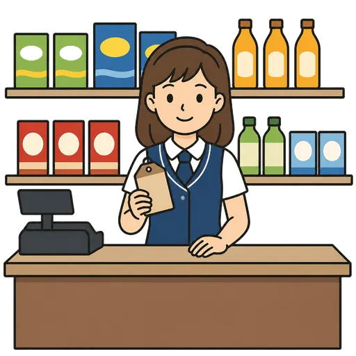 AAC pictogram: female salesworker
