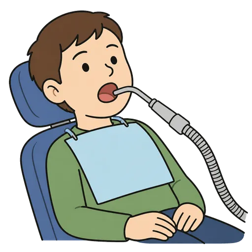 Pittogramma CAA: tubo di aspirazione dentale