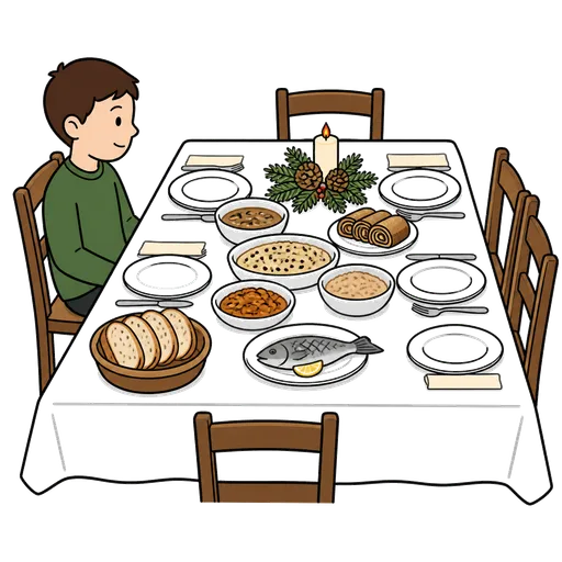 AAC pictogram: Christmas Eve table