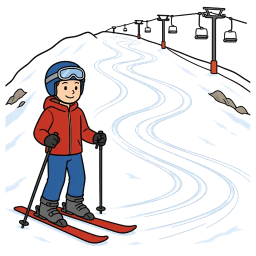 Piktogram AAC: stok narciarski