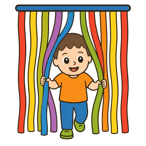 Piktogram AAK: suchá sprcha (průchozí záclona)