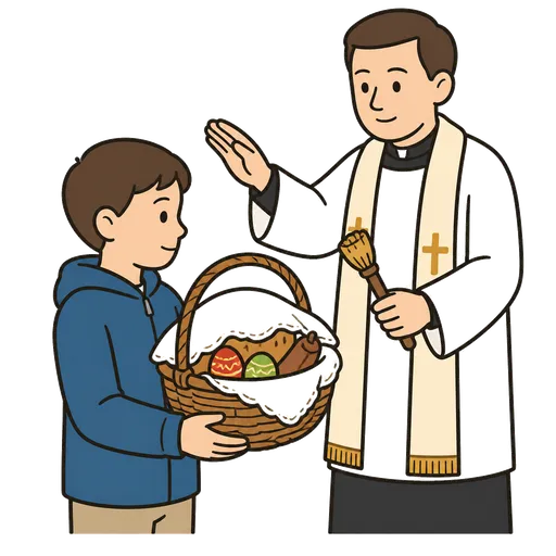 AAC pictogram: Easter blessing (food blessing)