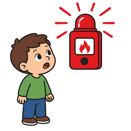 AAC-Piktogramm: blinkender Feueralarm