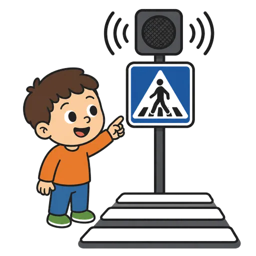 Pictograma CAA: señal peatonal audible de cruce