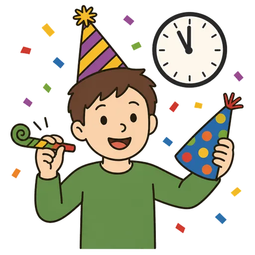 AAC pictogram: New Year’s Eve