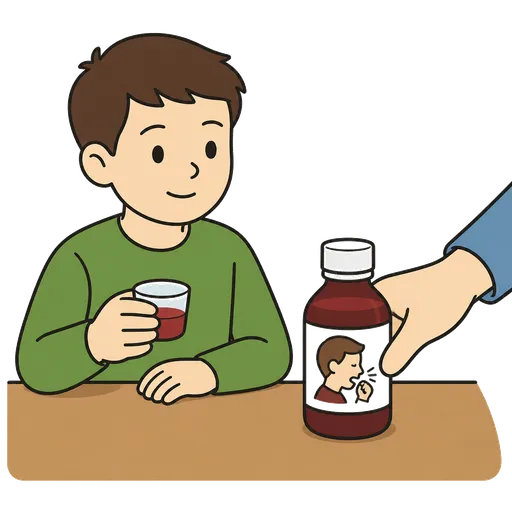 Piktogram AAC: syrop przeciwkaszlowy