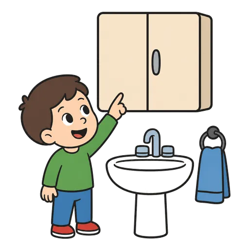 AAC-Piktogramm: Badezimmerschrank