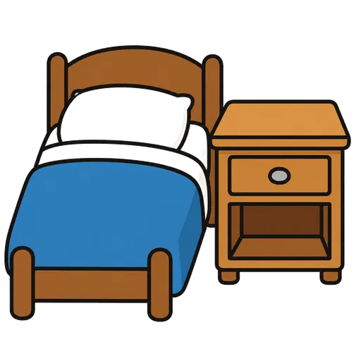 Piktogram AAC: szafka przy łóżku
