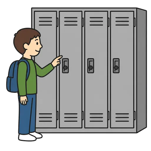 Pittogramma CAA: armadietto della scuola