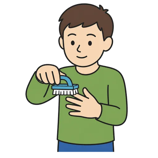 Piktogram AAC: szczoteczka do paznokci