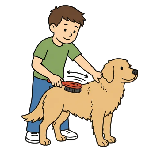 Pictograma CAA: cepillar a un perro