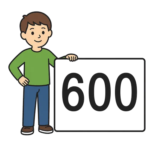 AAC pictogram: six hundred