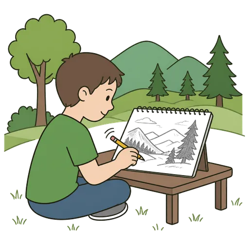 Piktogram AAK: kreslení krajiny