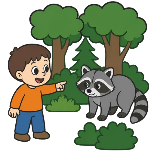 Pittogramma CAA: procione della foresta