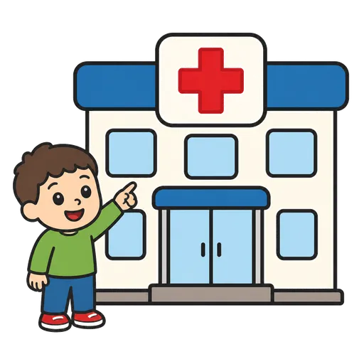 Piktogram AAC: szpital powiatowy