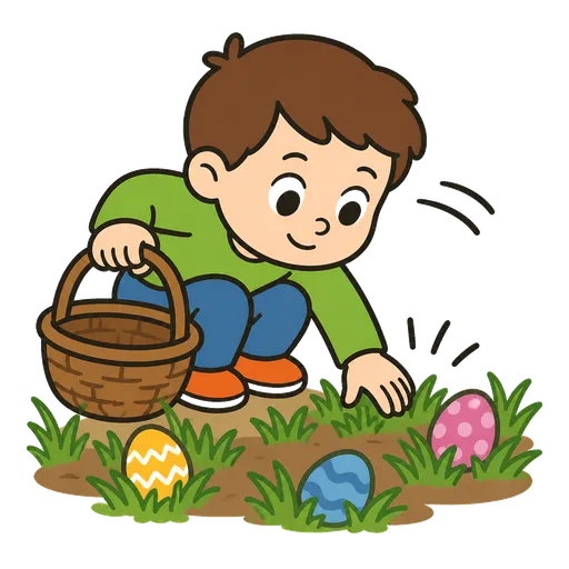 Pittogramma CAA: cercare uova nel giardino