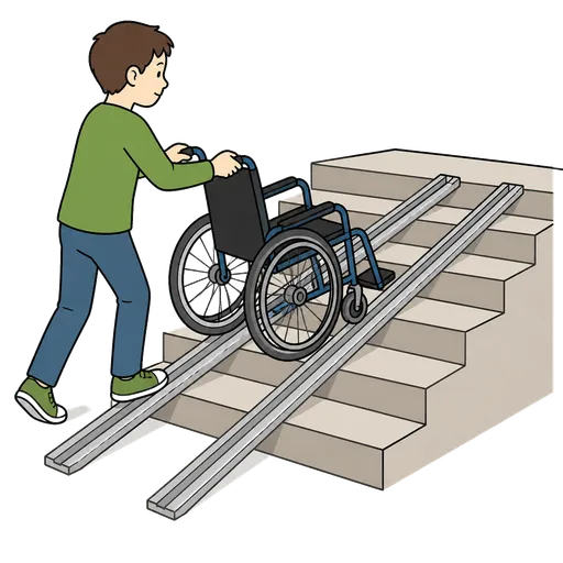Pittogramma CAA: ringhiere della rampa per sedia a rotelle