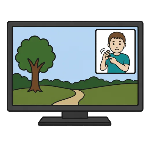 AAC-Piktogramm: Gebärdensprachdolmetscher im Fernsehen