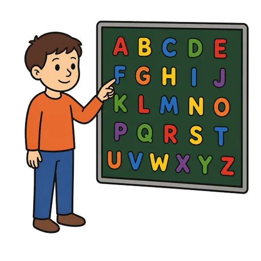Piktogram AAC: tablica z literkami