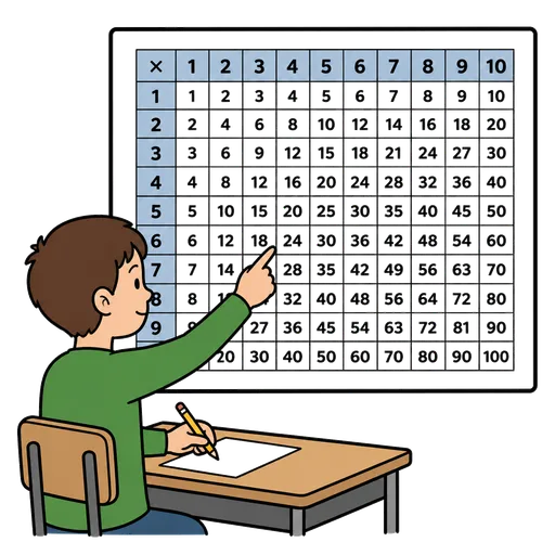 Piktogram AAC: tabliczka mnożenia