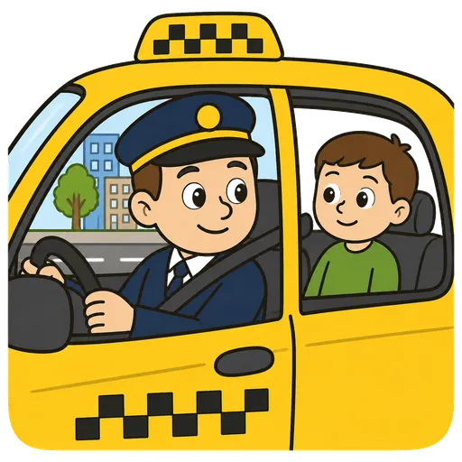 Piktogram AAC: taksówkarz