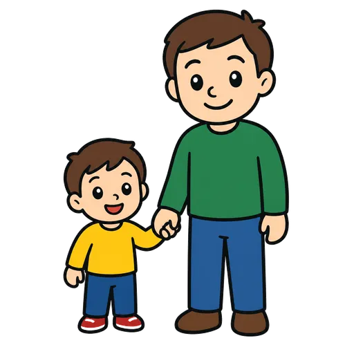 Pittogramma CAA: padre con figlio