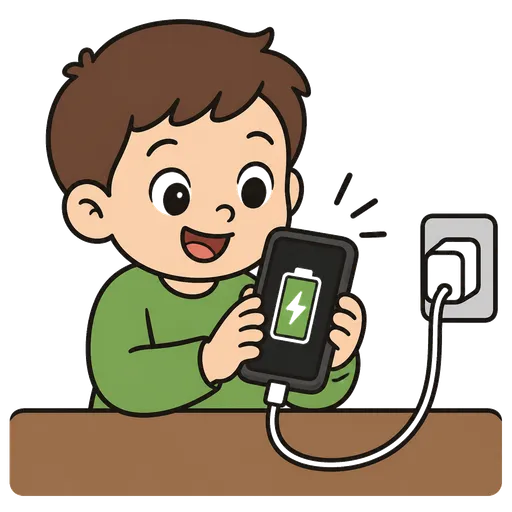 Piktogram AAK: telefon se nabíjí