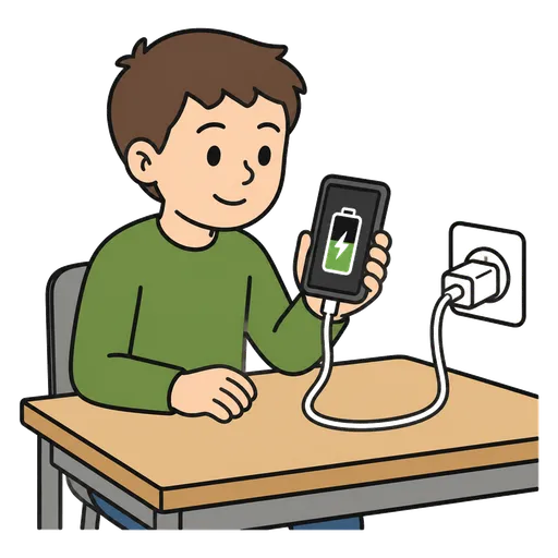 Piktogram AAC: telefon się ładuje