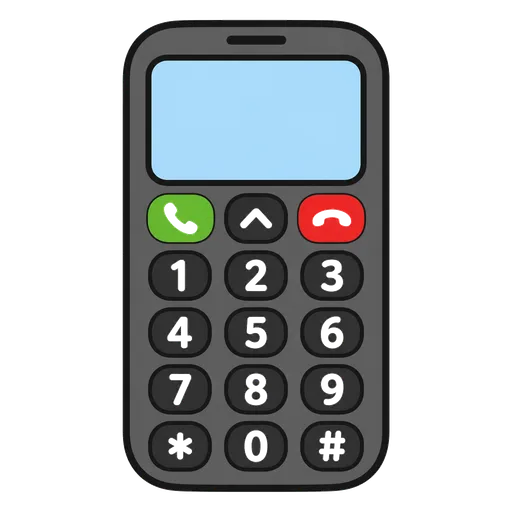 Piktogram AAC: telefon z dużymi przyciskami