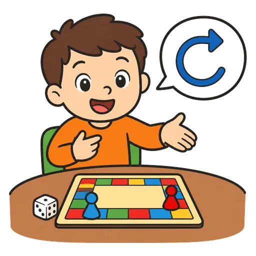 AAC-Piktogramm: Jetzt bist du an der Reihe im Spiel.