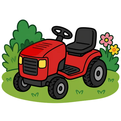 Piktogram AAC: traktorek ogrodowy