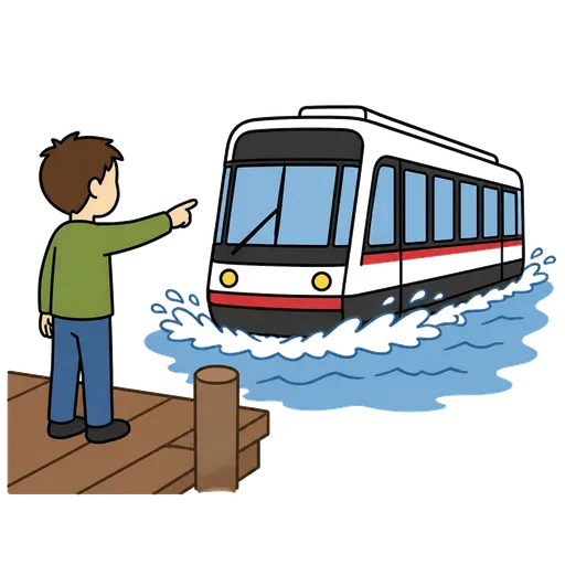 Piktogram AAC: tramwaj wodny