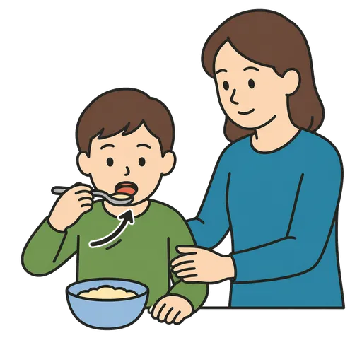 Pittogramma CAA: allenamento a mangiare
