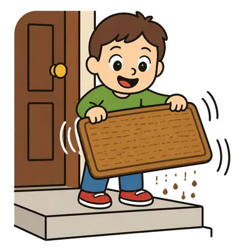 Pittogramma CAA: sbattere un tappeto da porta