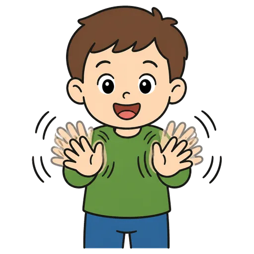 AAC pictogram: Hand flapping
