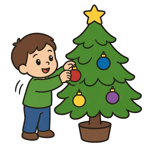 Pittogramma CAA: addobbare un albero di Natale