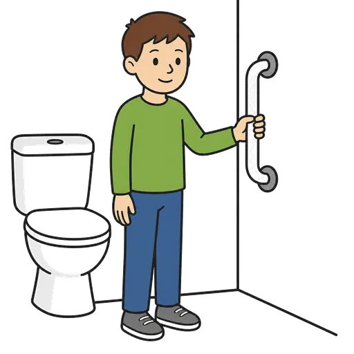 Pictograma CAA: manijas del baño