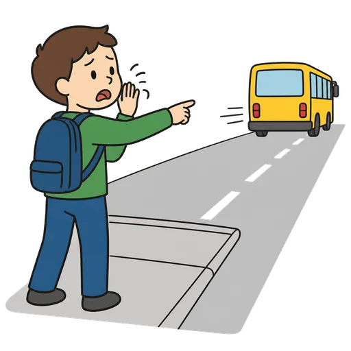 Piktogram AAC: uciekł mi autobus