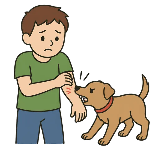 Pittogramma CAA: morso di cane