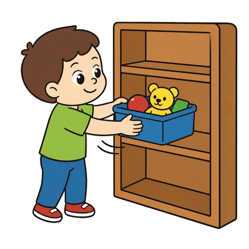 Piktogram AAC: układać na półce