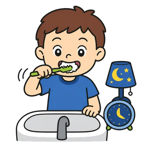 Pittogramma CAA: spazzolare i denti prima di andare a letto