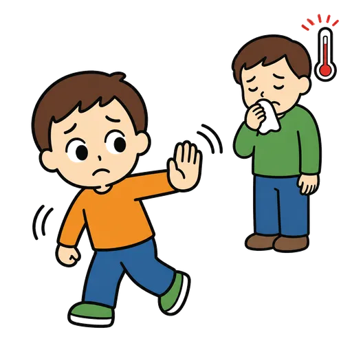 AAC-Piktogramm: kranke Menschen vermeiden