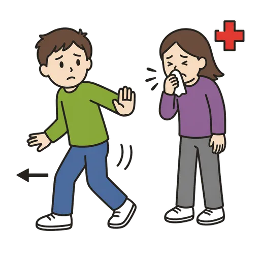 Piktogram AAC: unikanie chorych osób