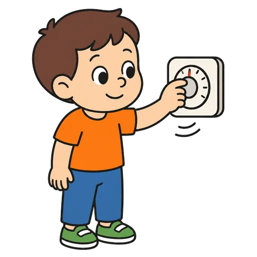 Piktogram AAK: nastav termostat